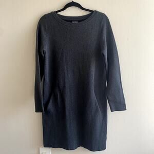 Nicole Miller New York gray cotton sweater dress with pockets size L